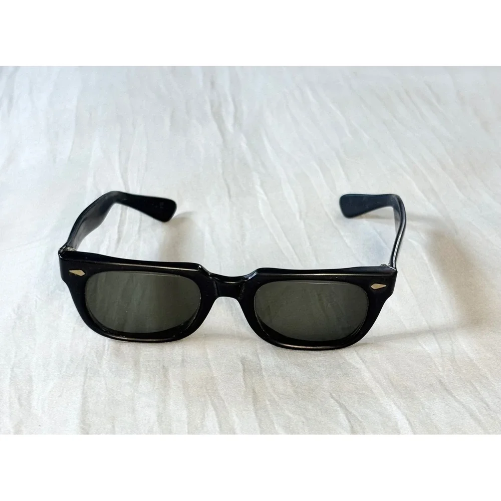 Vintage 60s American Optical  Black Wayfarer Sunglasses 5 3/4   * read desc